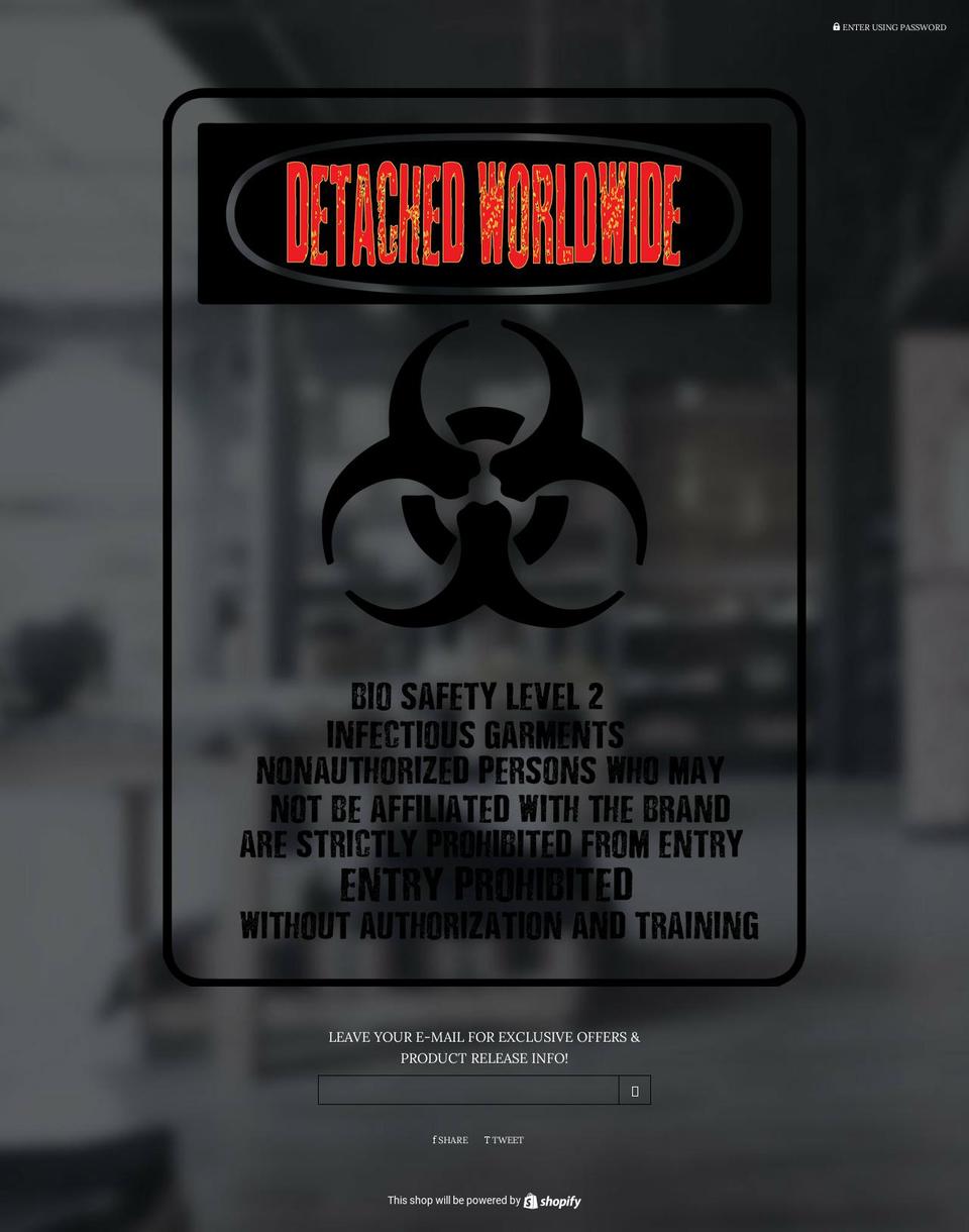 detachedworldwide.com — Shopify storefront screenshot