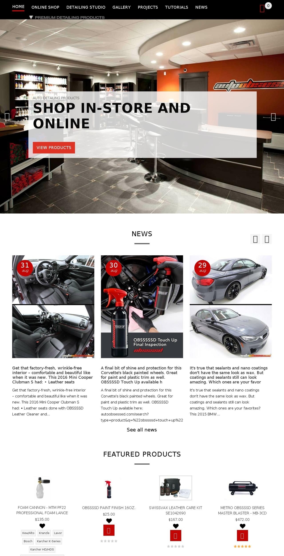 detailingobsessive.com — Shopify storefront screenshot
