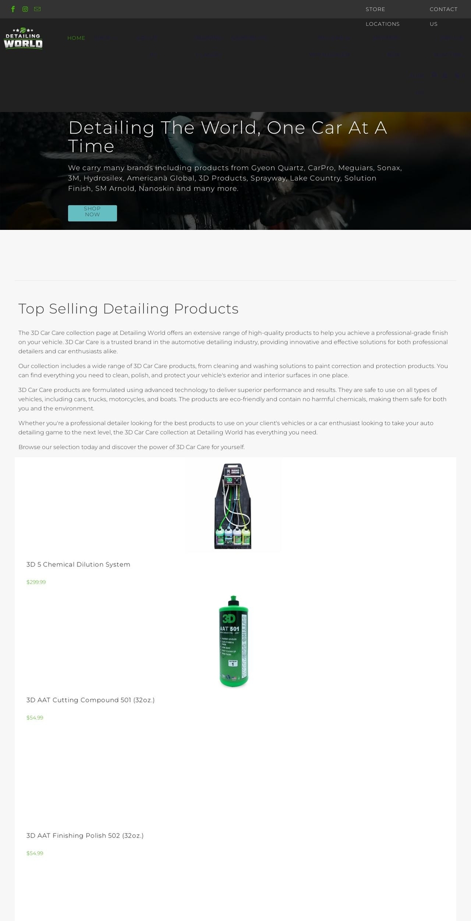 detailtheworld.com shopify website screenshot