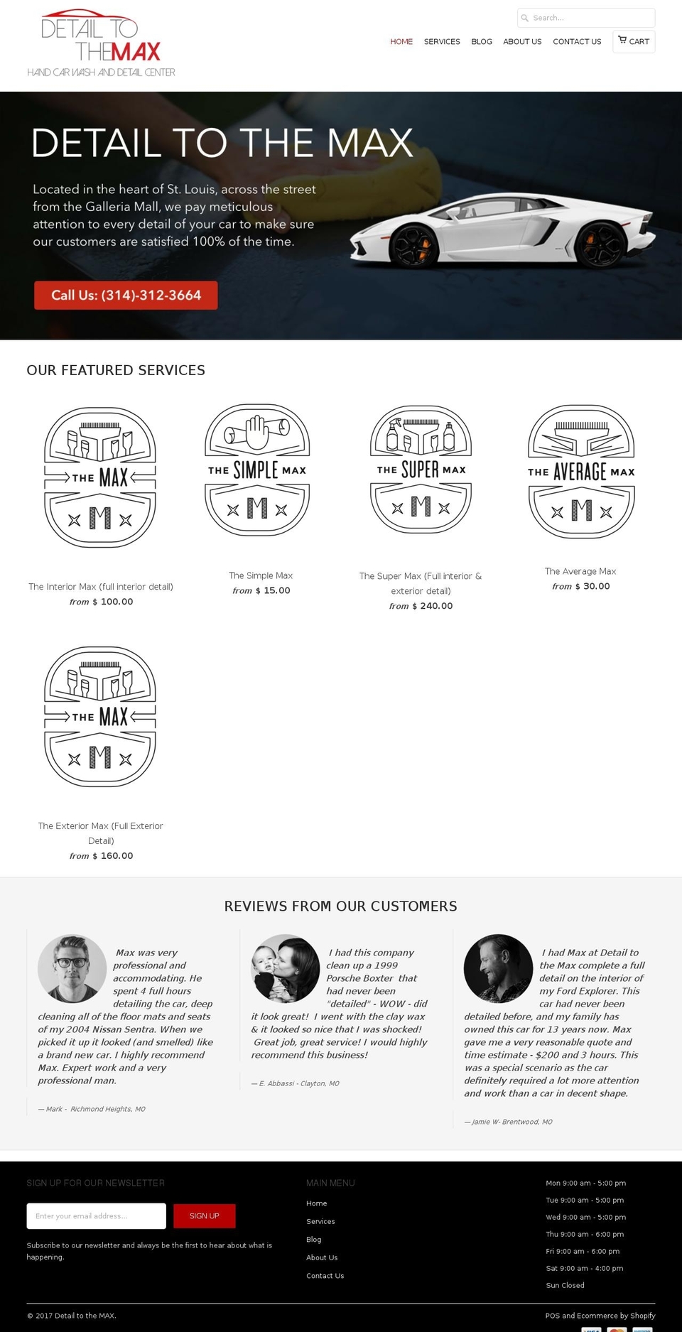 detailtothemax.com shopify website screenshot