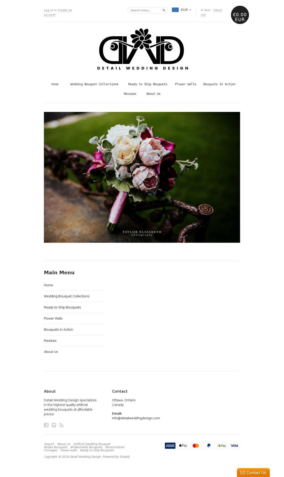 detailweddingdesign.com — Shopify storefront screenshot
