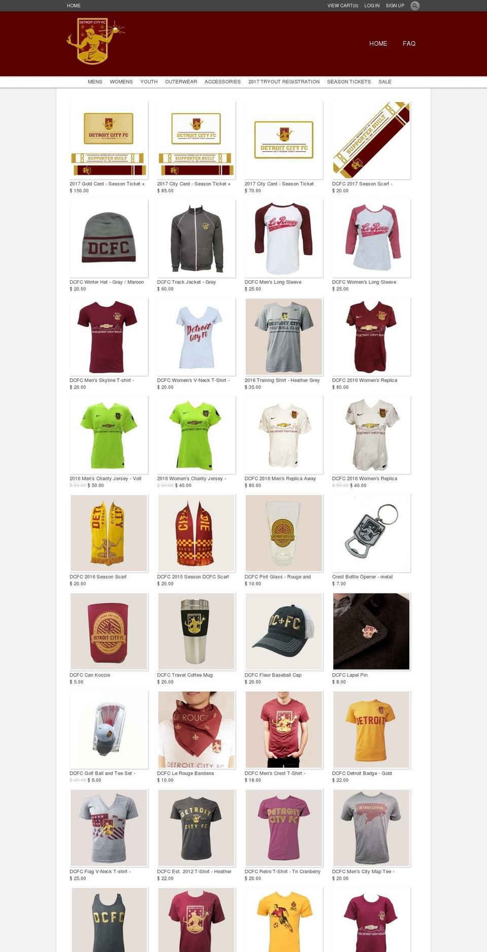 detcityfcstore.com shopify website screenshot