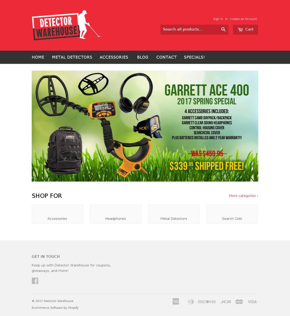 detectorwarehouse.com shopify website screenshot
