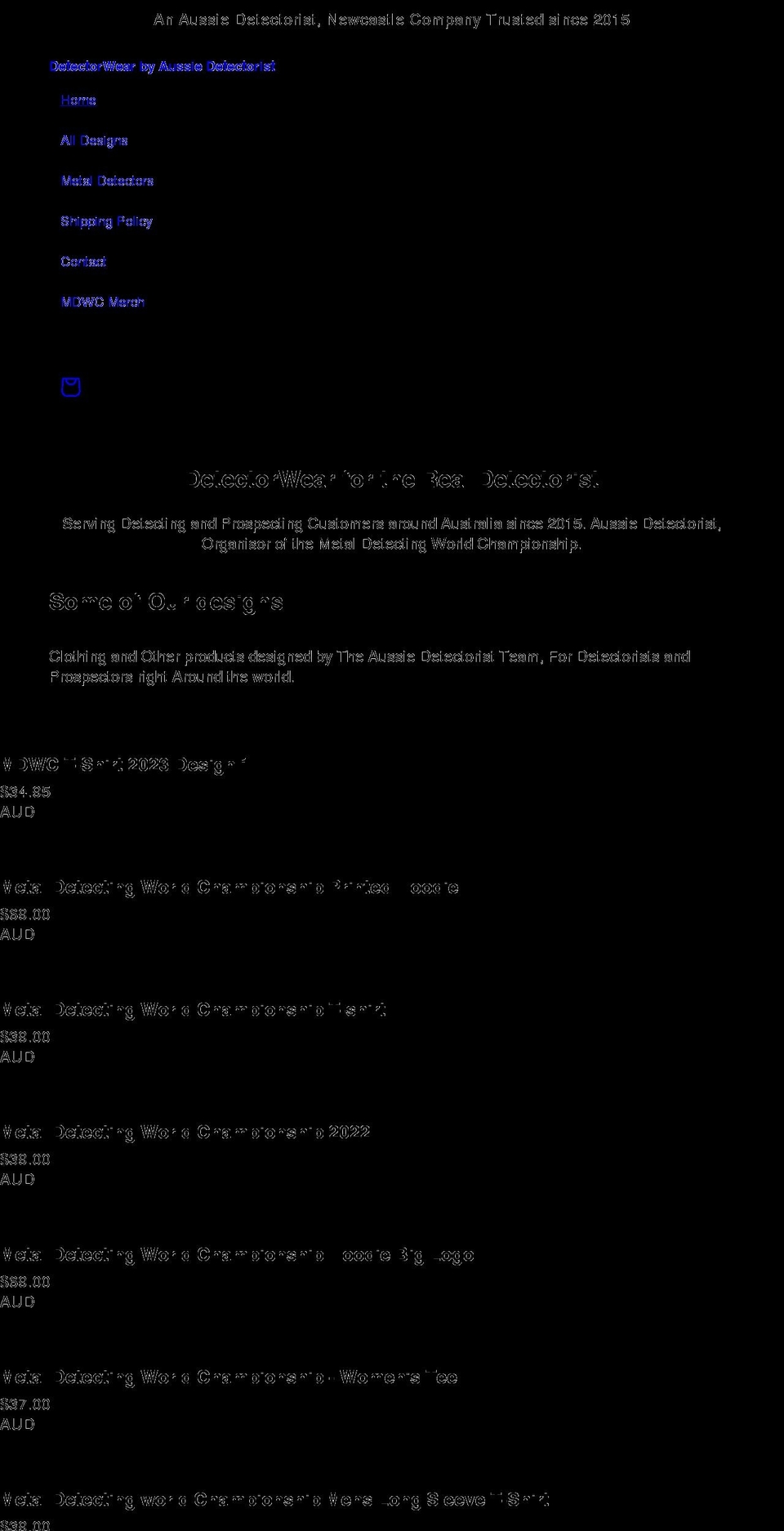 detectorwear.com.au shopify website screenshot