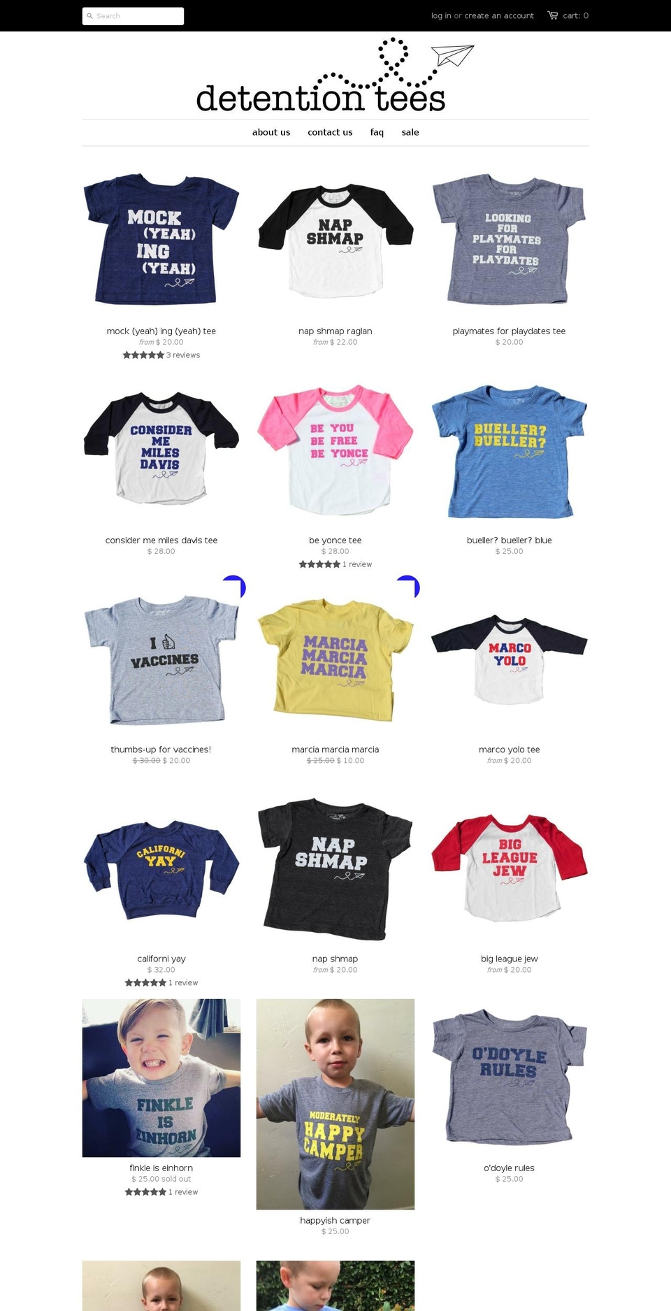 detentionteesplease.com shopify website screenshot