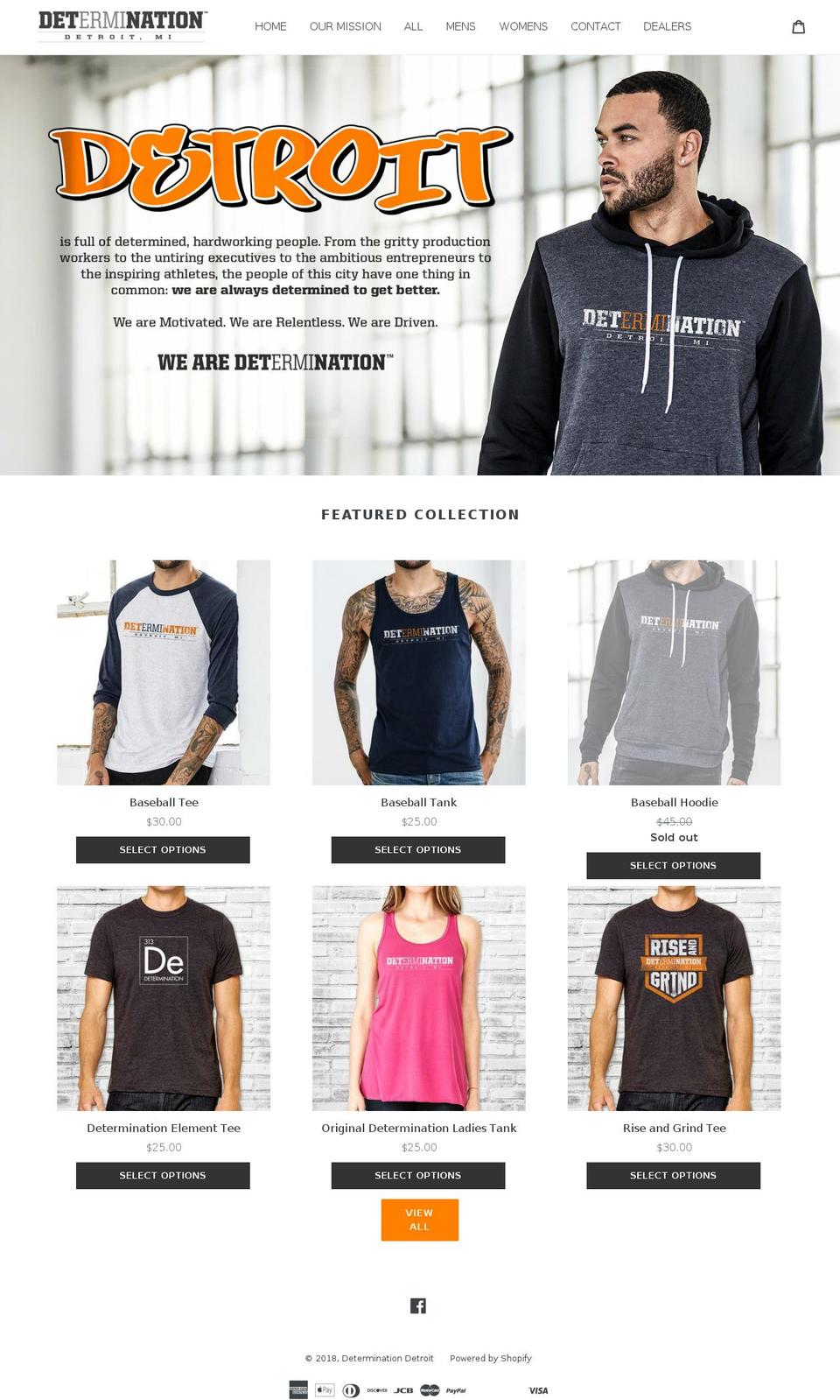 determinationdetroit.com shopify website screenshot