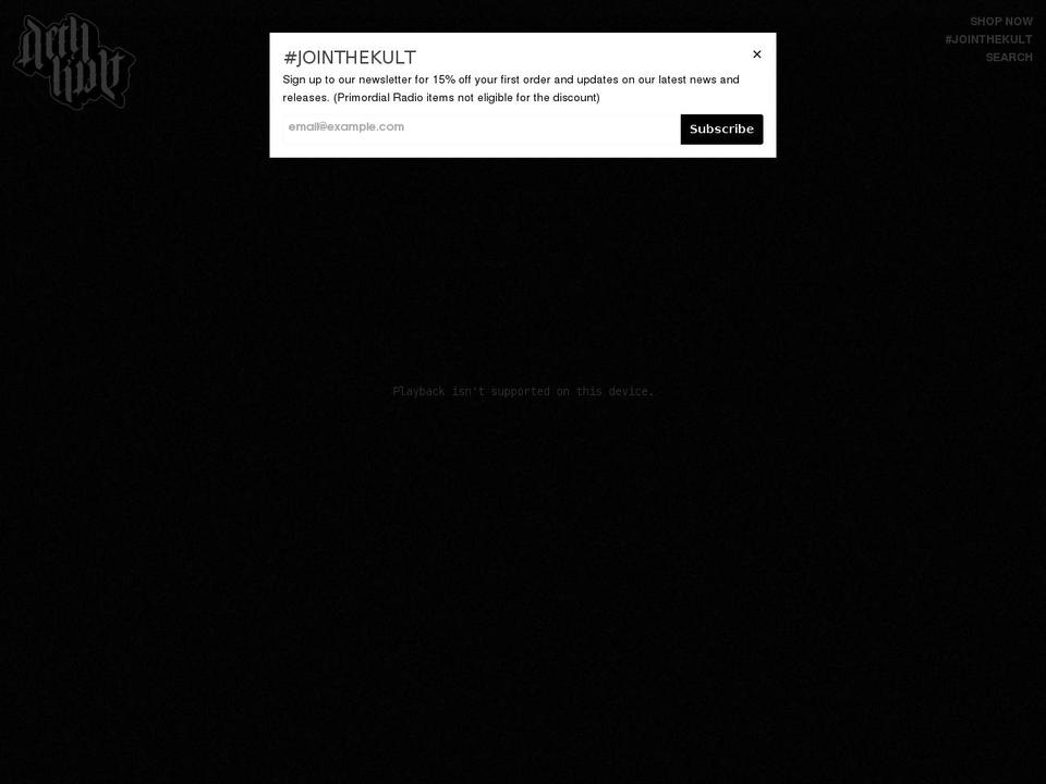 dethkult.co shopify website screenshot
