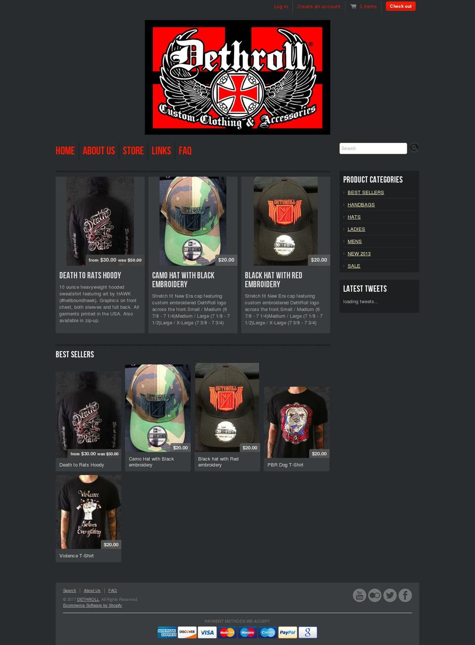 dethroll.com shopify website screenshot