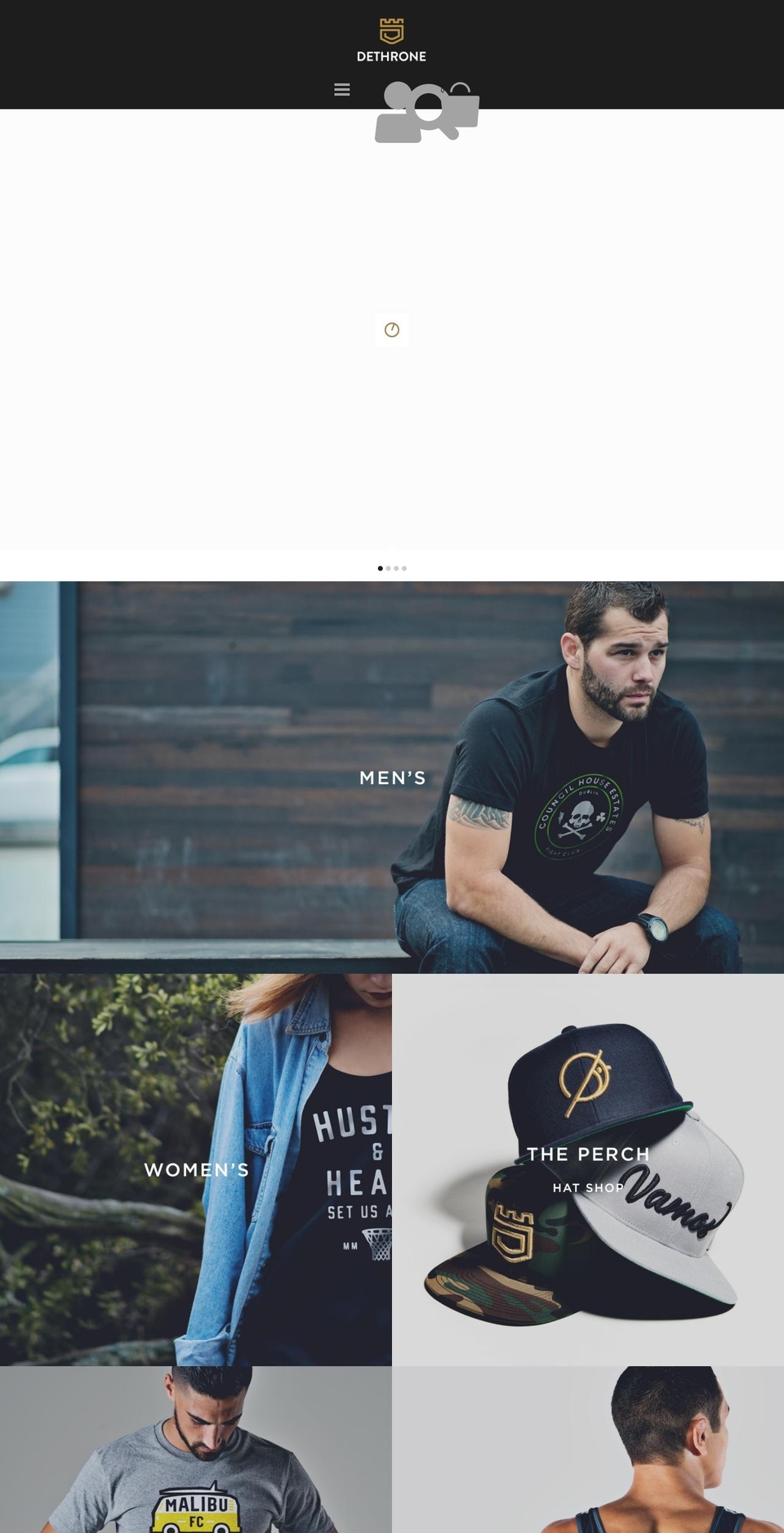 dethrone.com shopify website screenshot