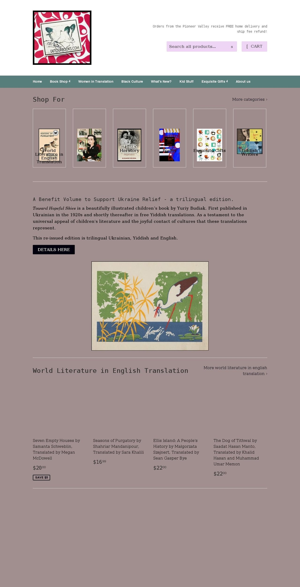 detourbooks.com shopify website screenshot