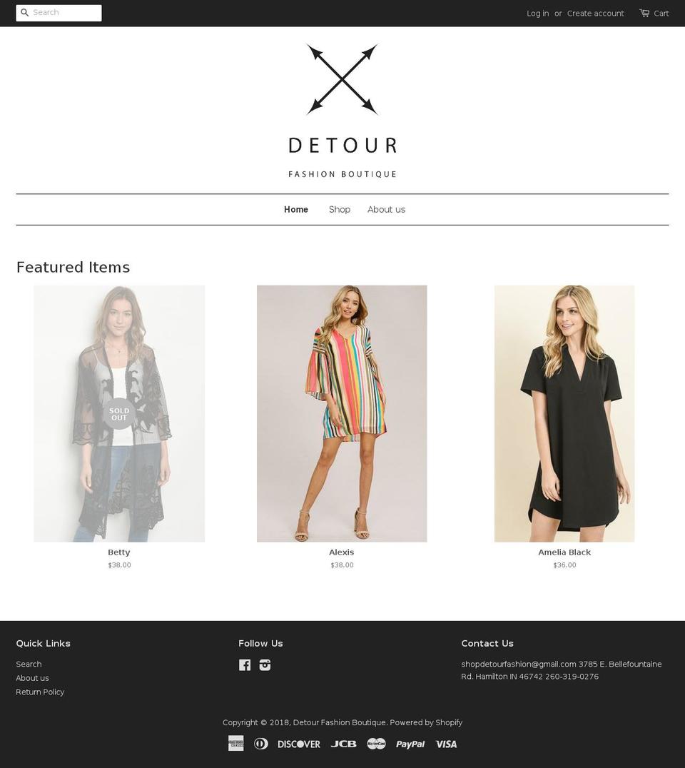 detourfashion.com — Shopify storefront screenshot