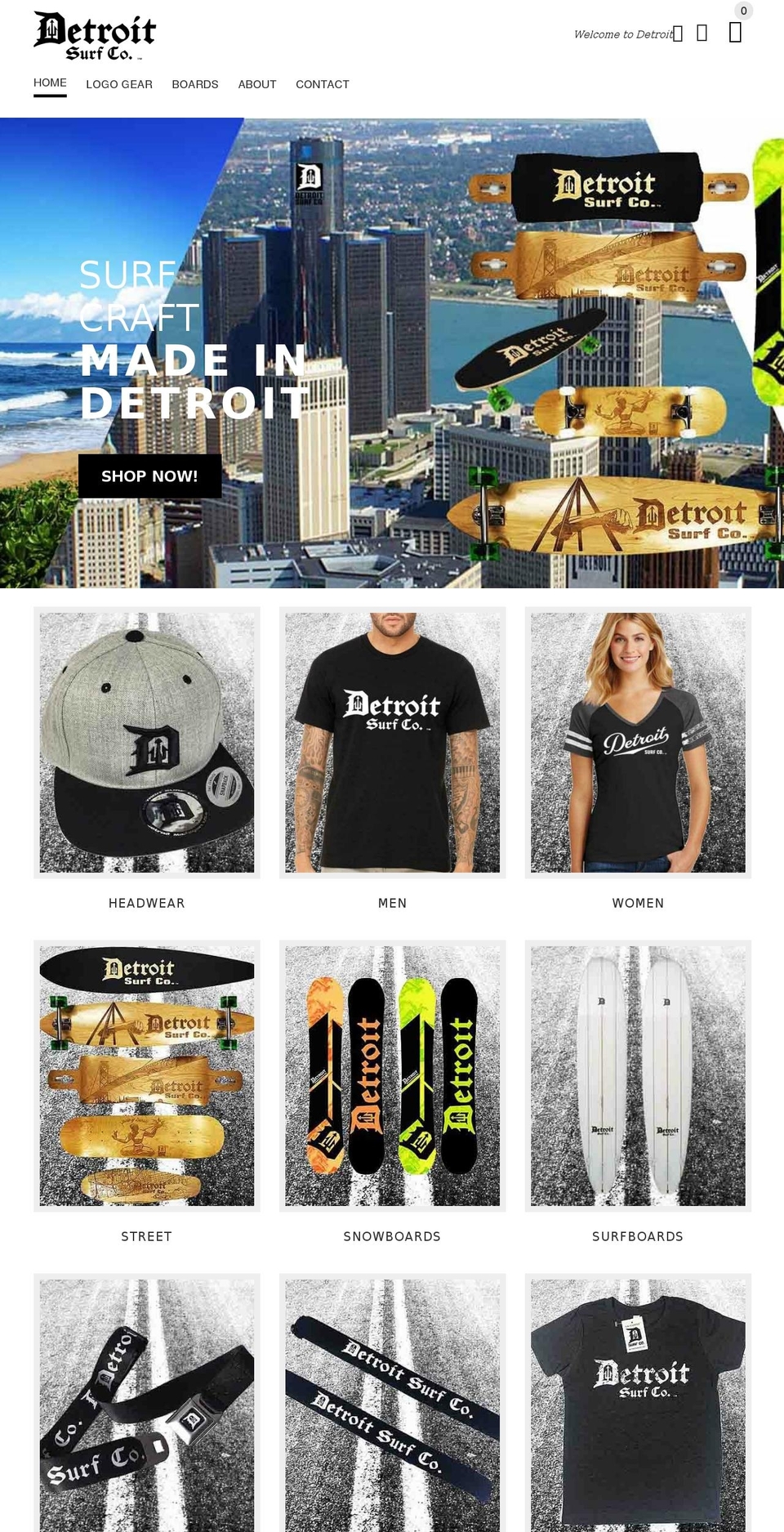 detroit.surf shopify website screenshot