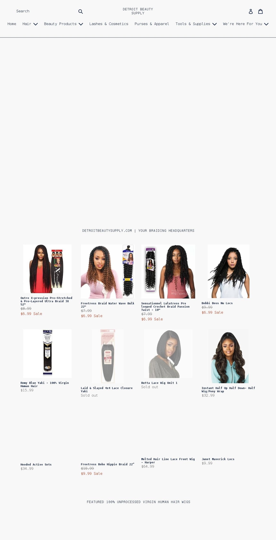 detroitbeautysupply.com shopify website screenshot