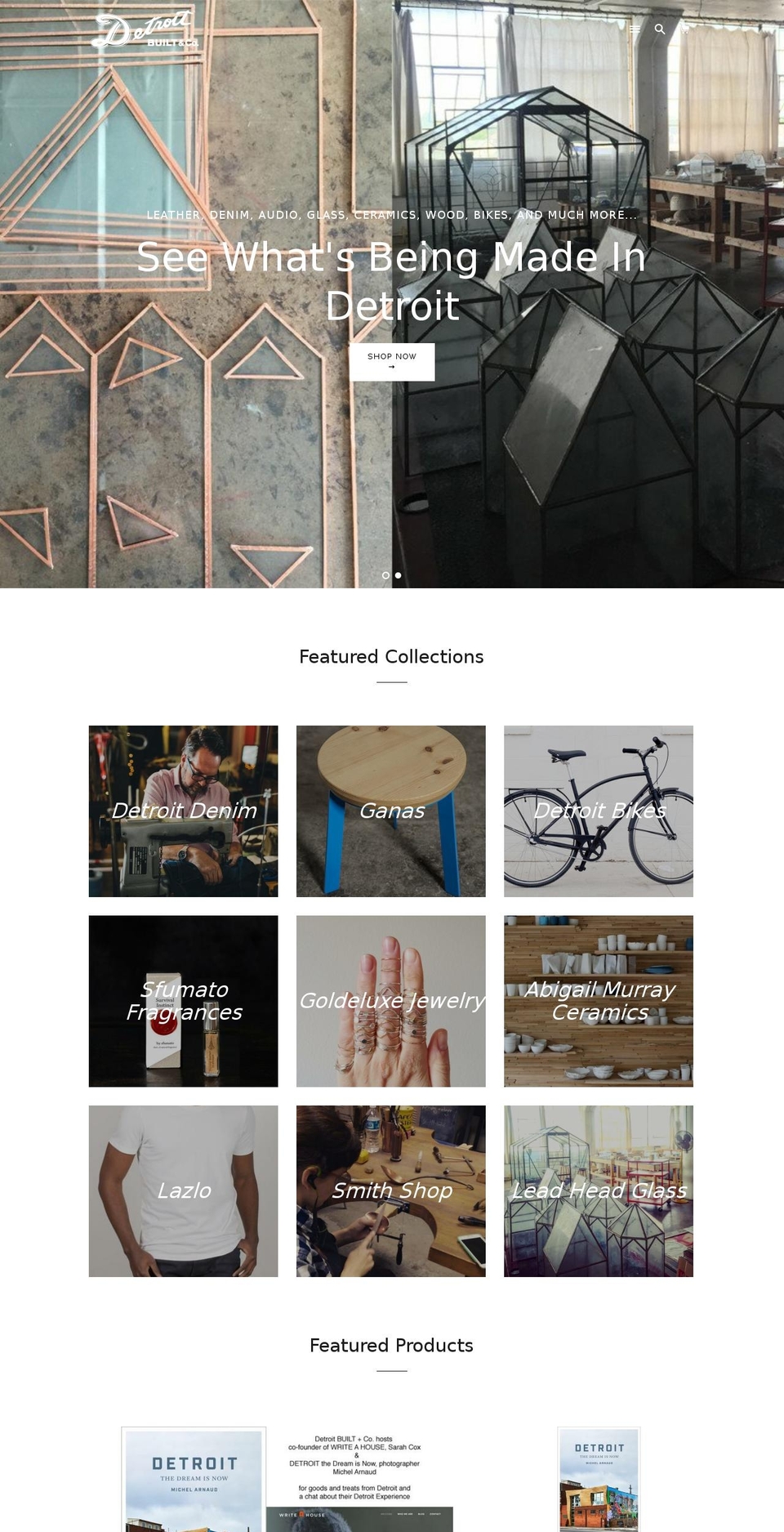 detroitbuilt.co shopify website screenshot