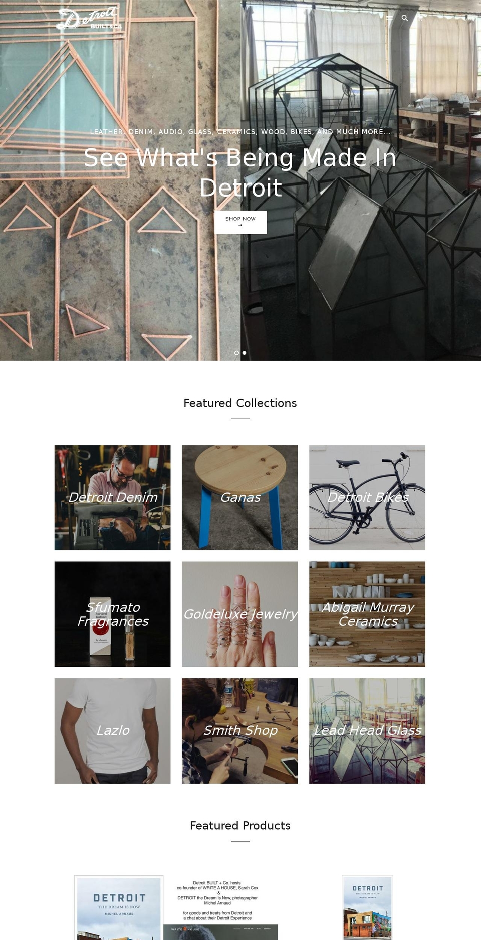 detroitbuilt.org shopify website screenshot