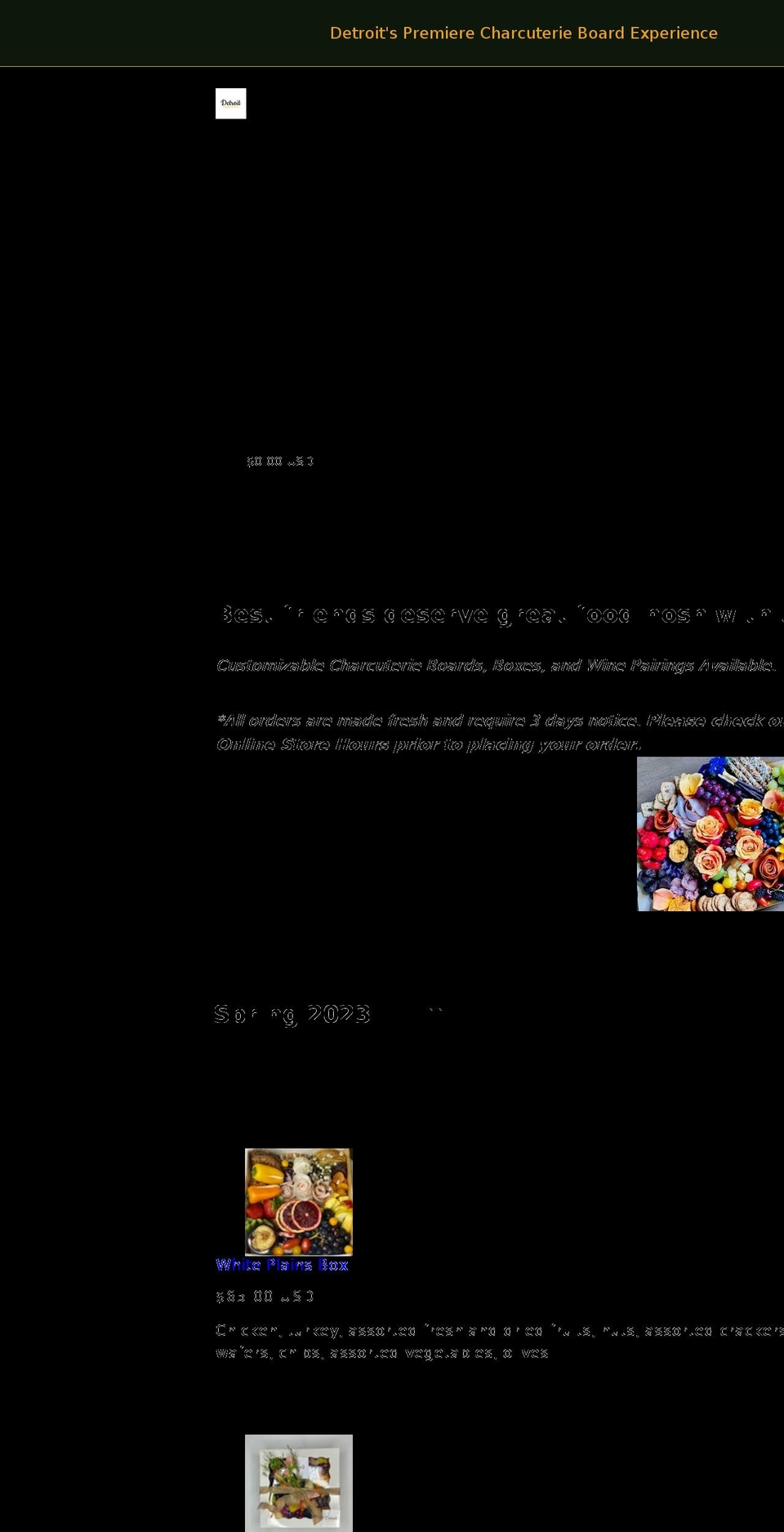 detroitcheeseandwine.com shopify website screenshot