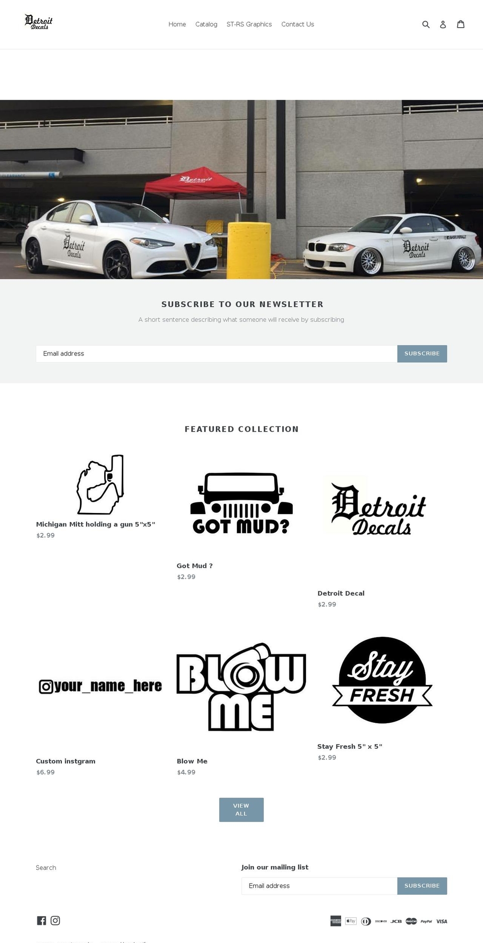 detroitdecals.com shopify website screenshot