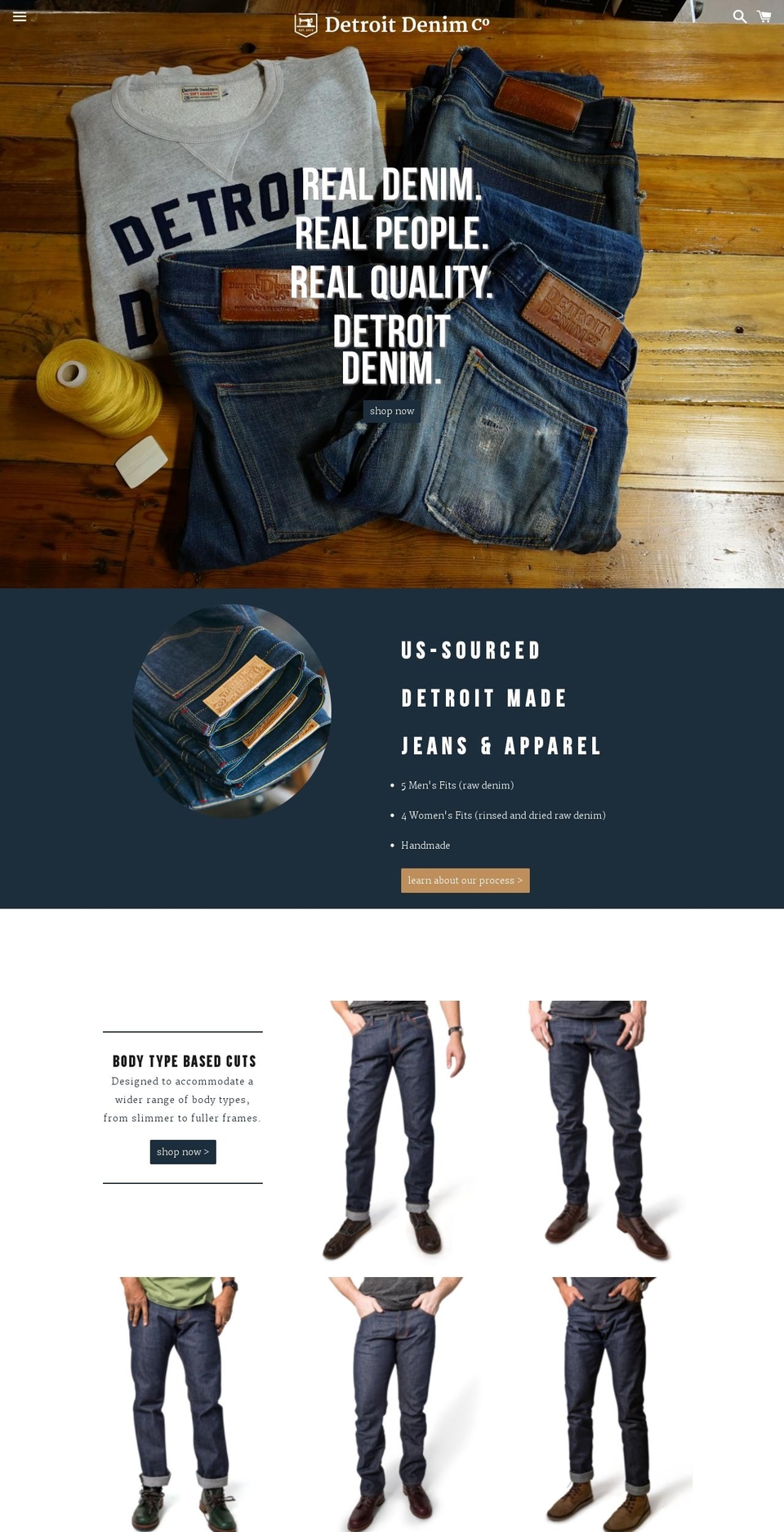 detroitdenim.net shopify website screenshot