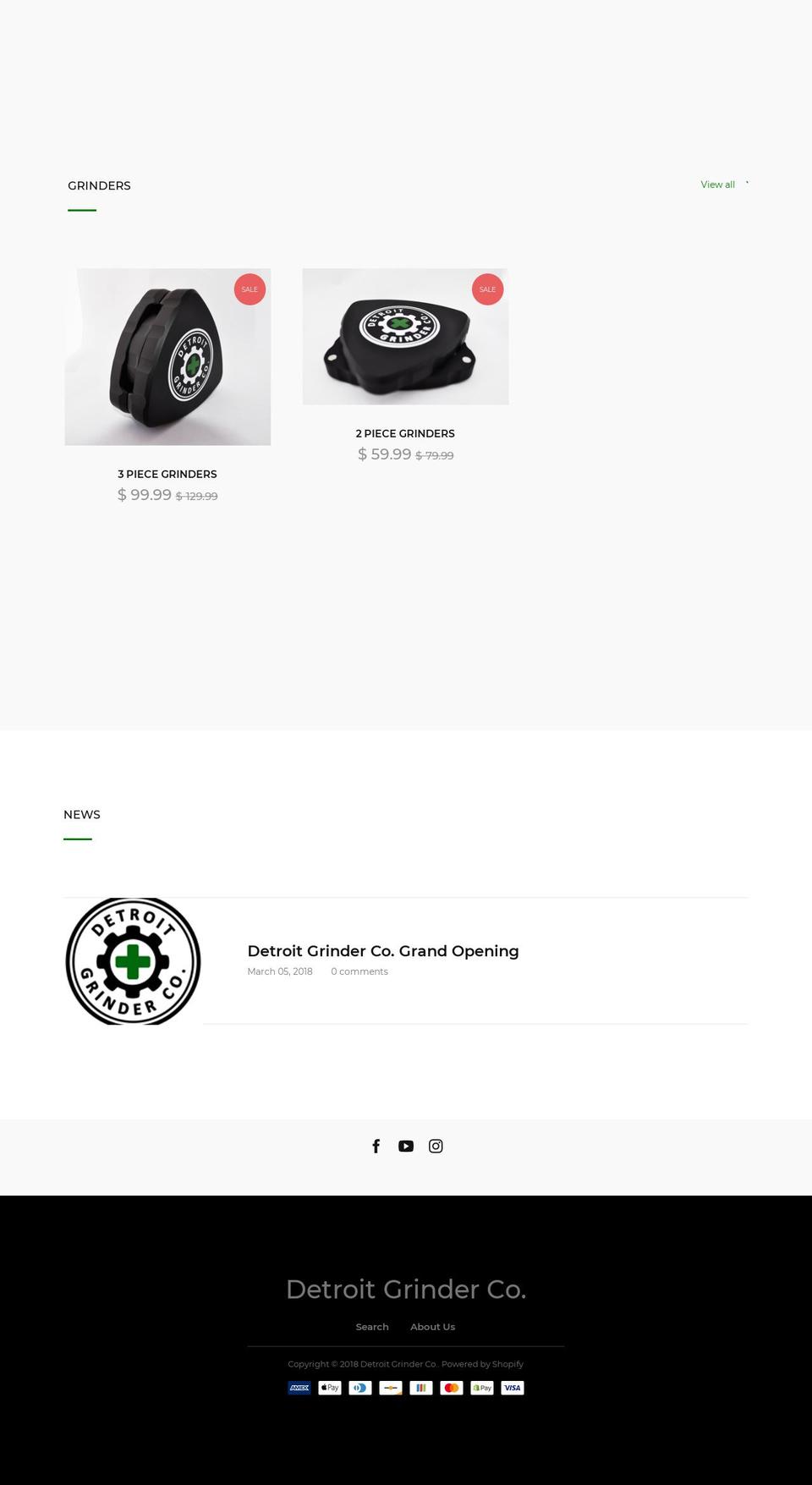 detroitgrinders.com — Shopify storefront screenshot