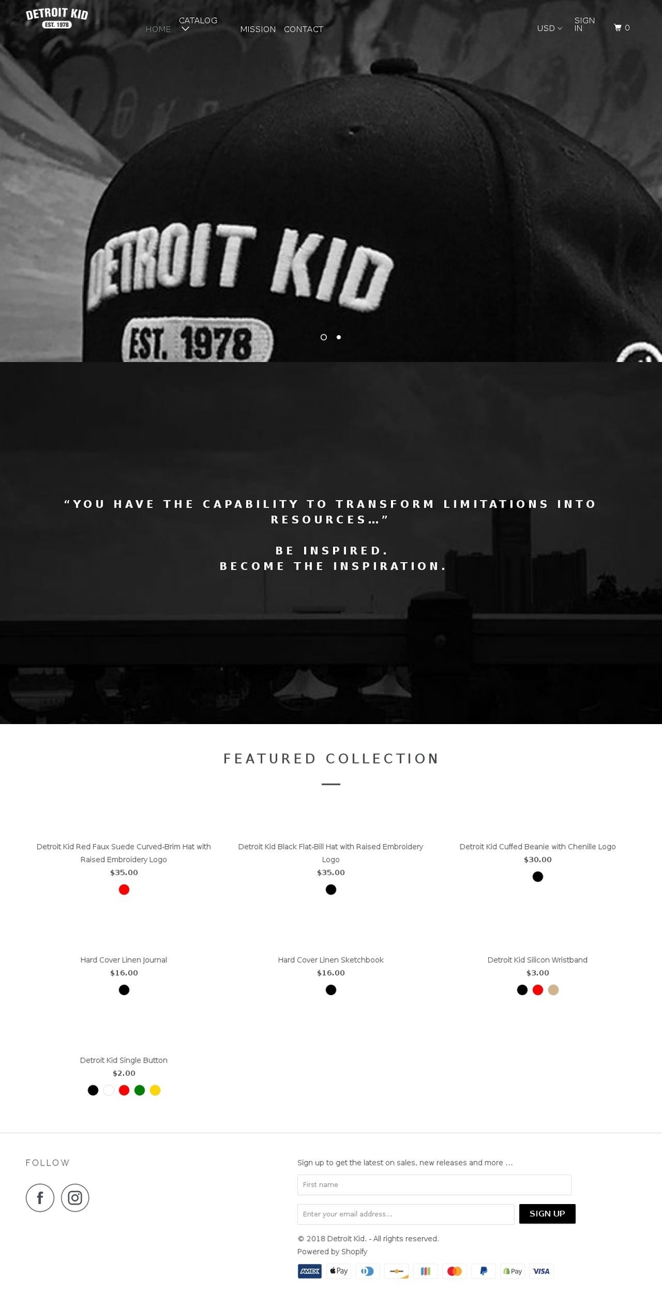 detroitkid.com — Shopify storefront screenshot