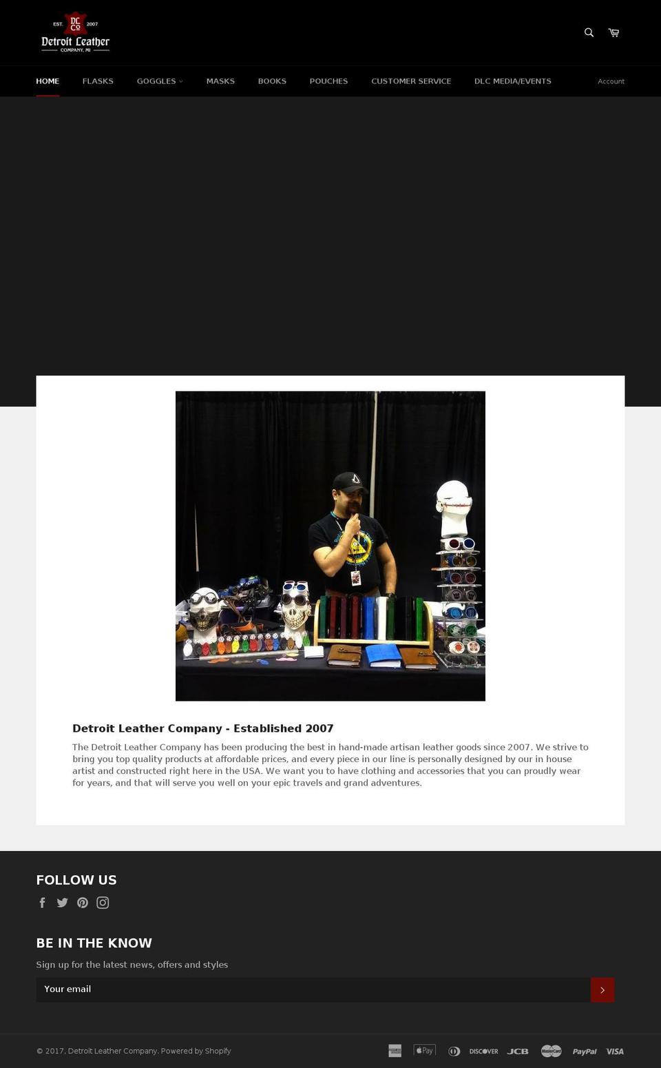 detroitleather.com shopify website screenshot