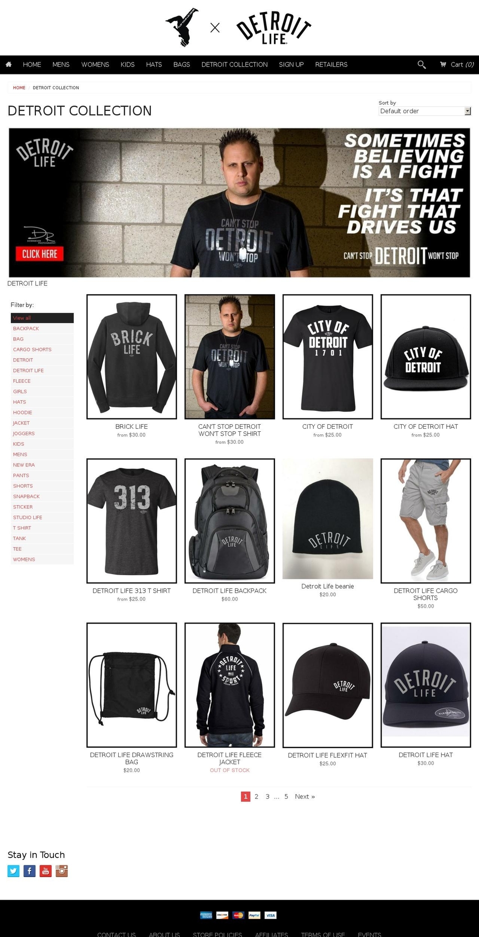 Copy of Fluid Shopify theme site example detroitlifebrand.com