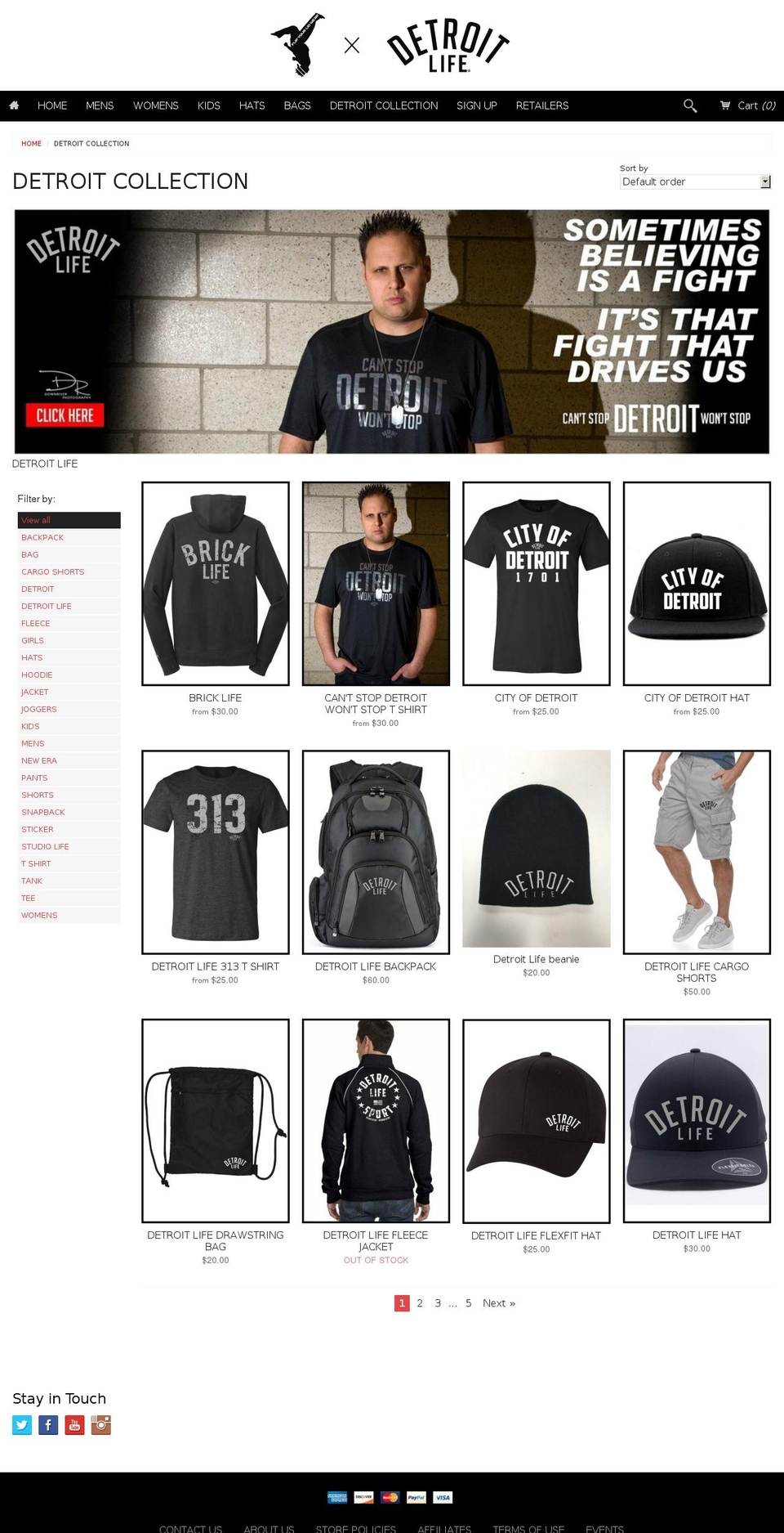 detroitlifegear.com shopify website screenshot