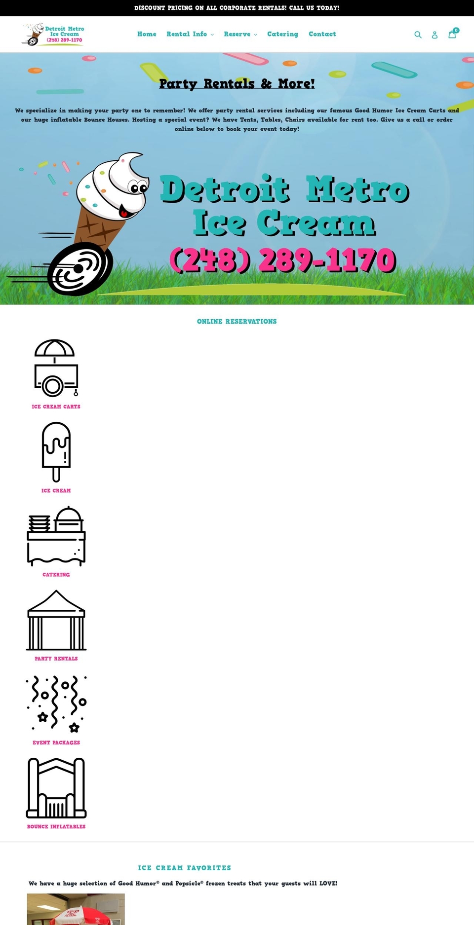 detroitmetroicecream.com shopify website screenshot