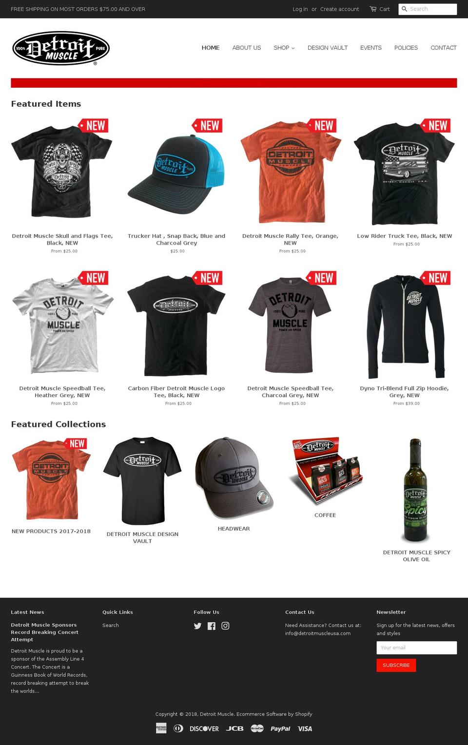 detroitmuscleusa.com shopify website screenshot