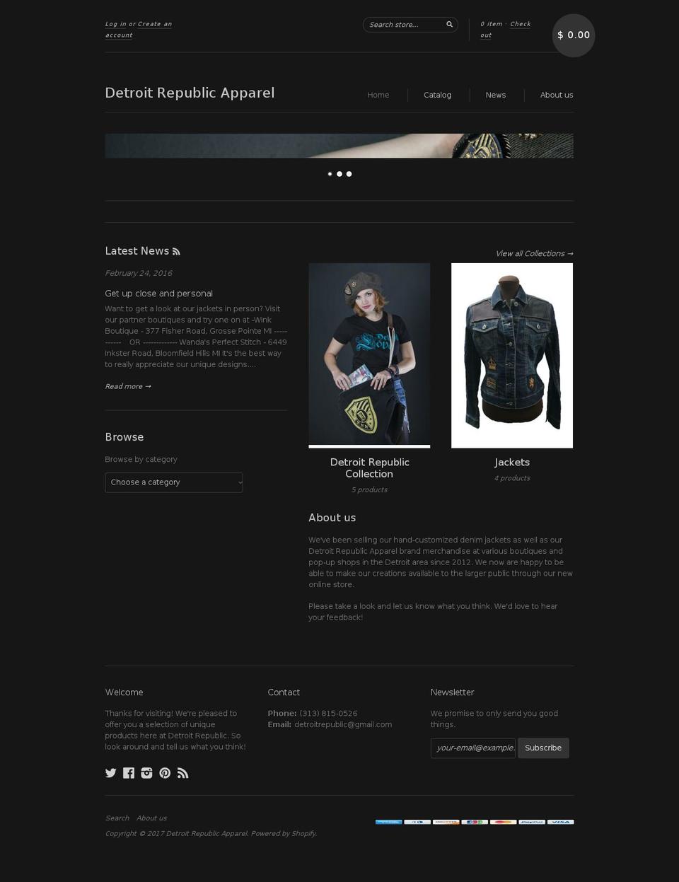 detroitrepublic.com shopify website screenshot
