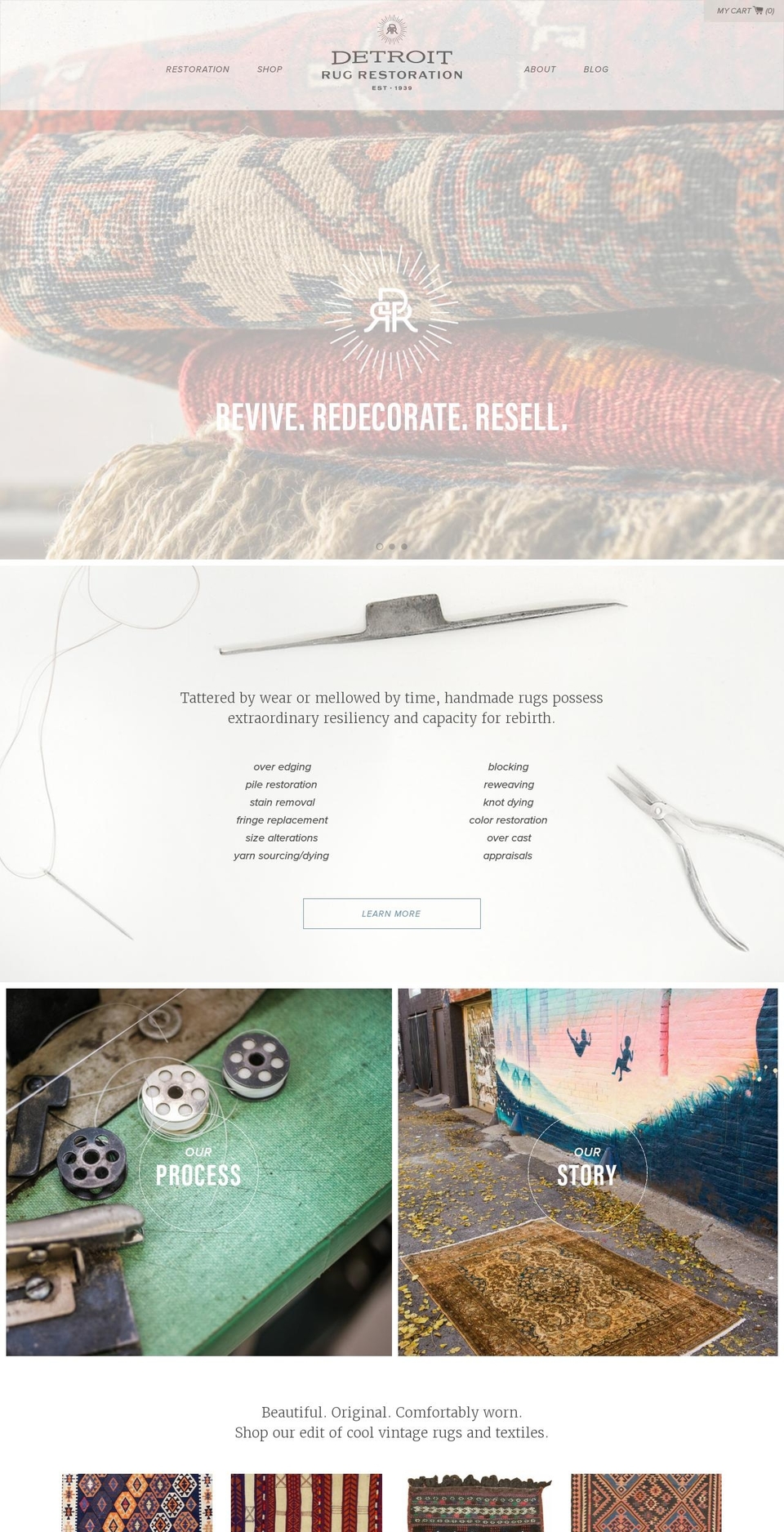 detroitrugrestoration.com shopify website screenshot