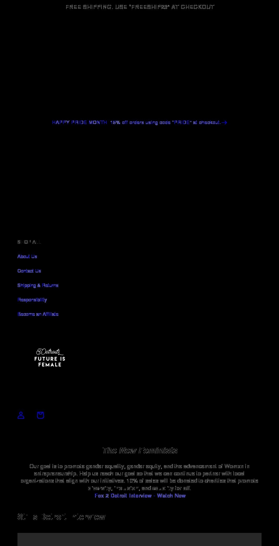 detroitsfutureisfemale.com shopify website screenshot