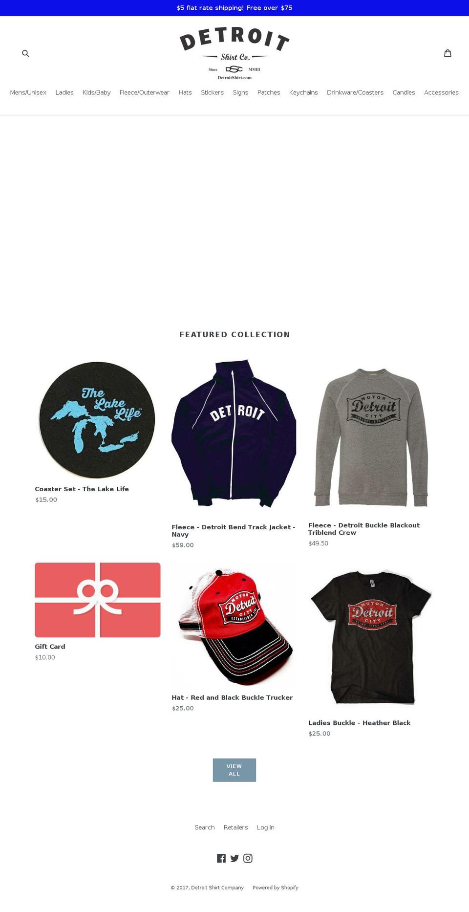 detroitshirt.com shopify website screenshot