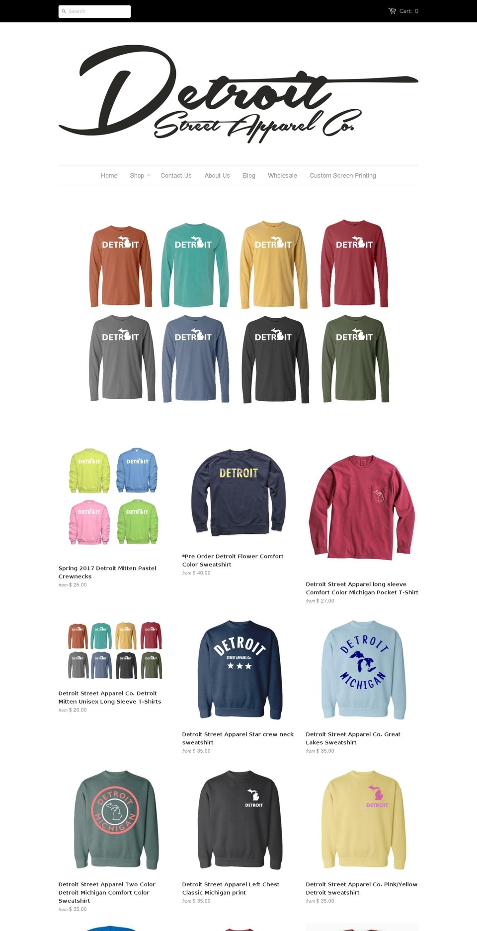 detroitstreetapparel.com shopify website screenshot