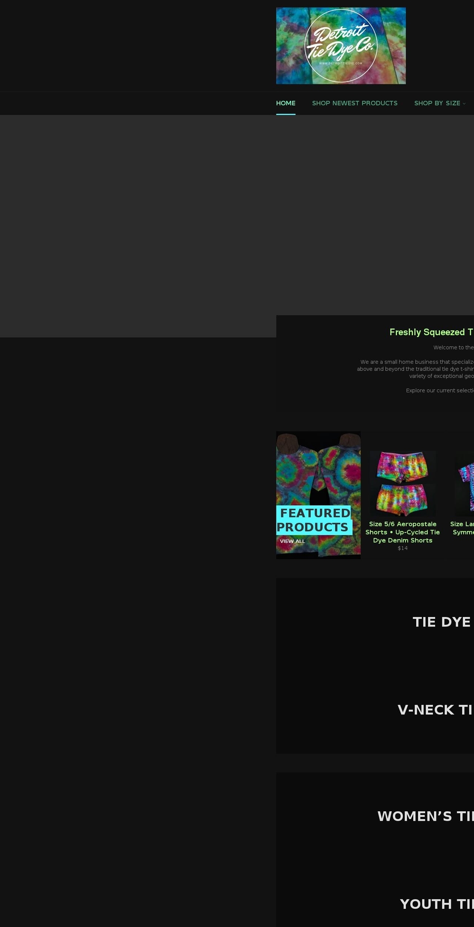 detroittiedye.com — Shopify storefront screenshot