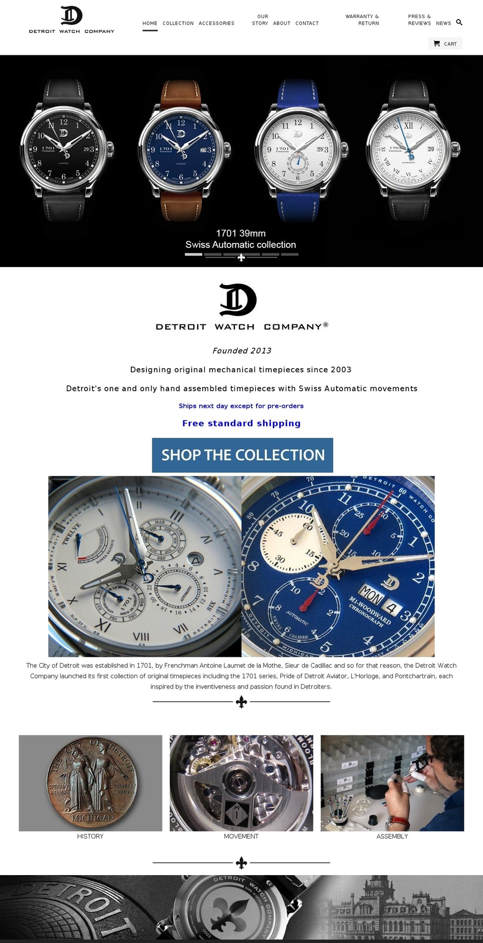 detroittimepiececompany.info shopify website screenshot