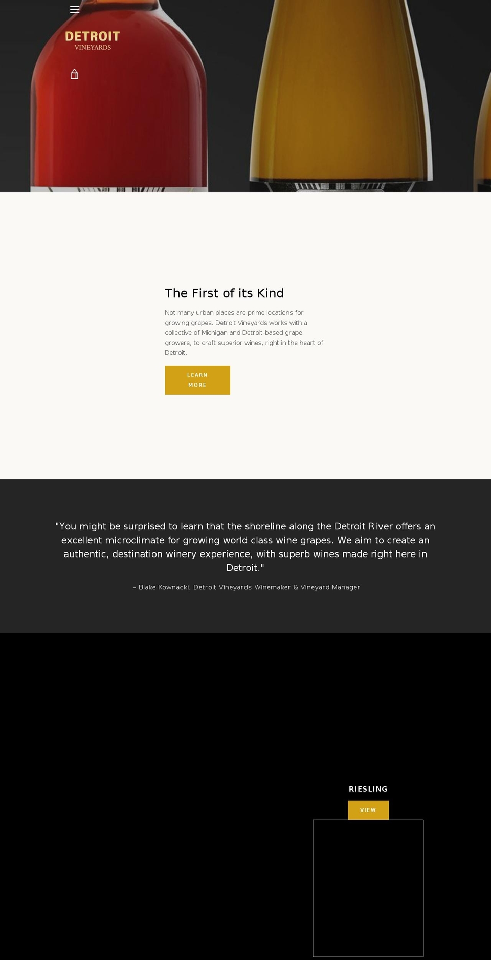detroitvineyards.com — Shopify storefront screenshot