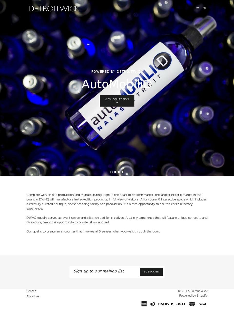 detroitwick.com shopify website screenshot