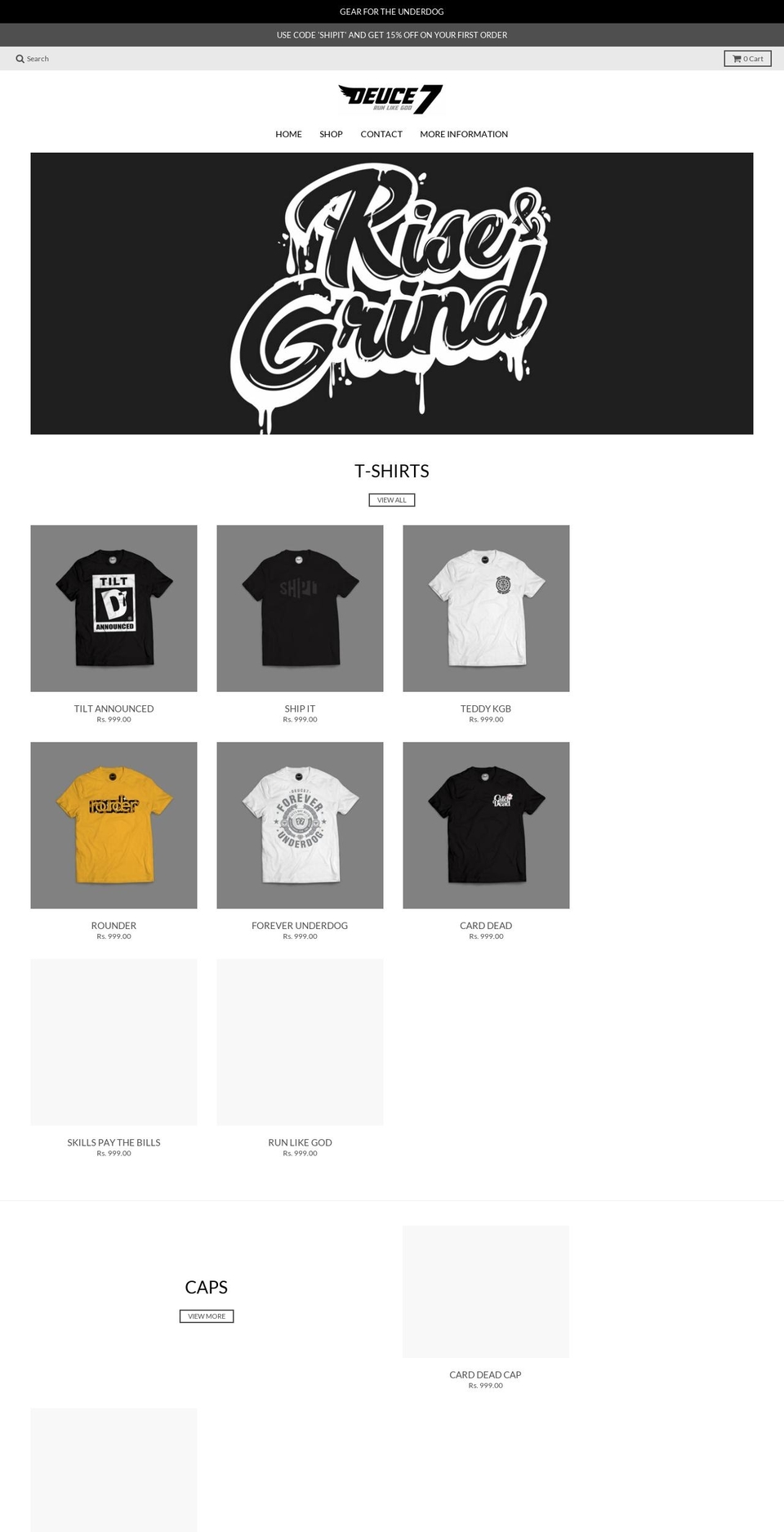 deuce7.com shopify website screenshot