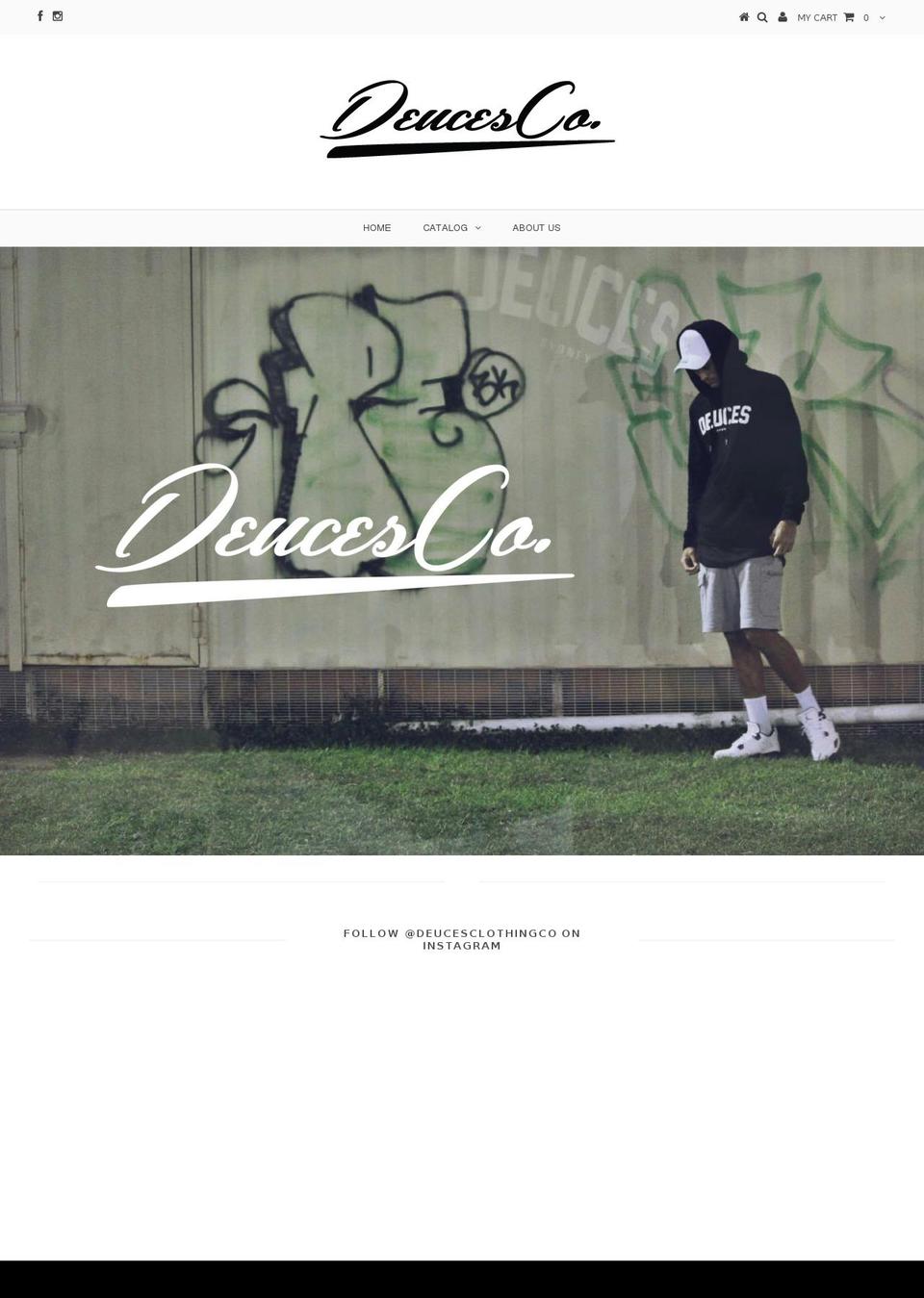 deucesclothingco.com shopify website screenshot
