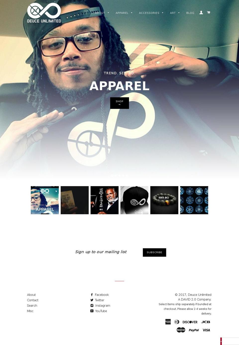 deuceunlimited.com shopify website screenshot