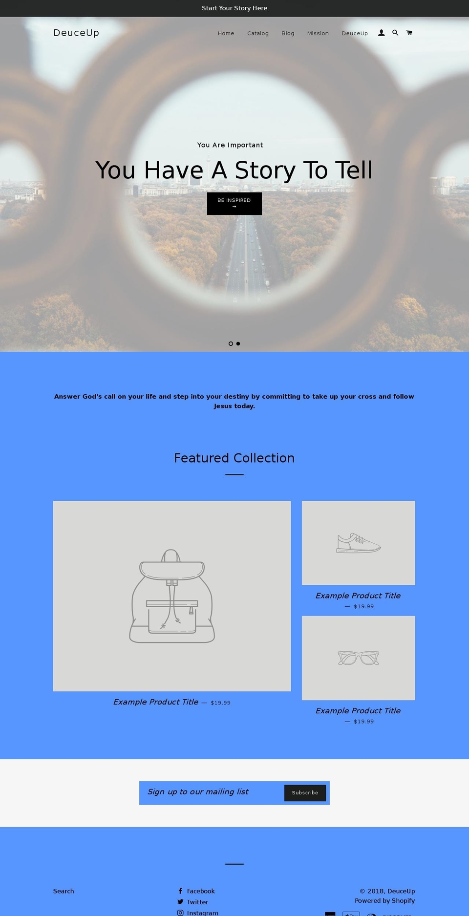 deuceuptees.com — Shopify storefront screenshot