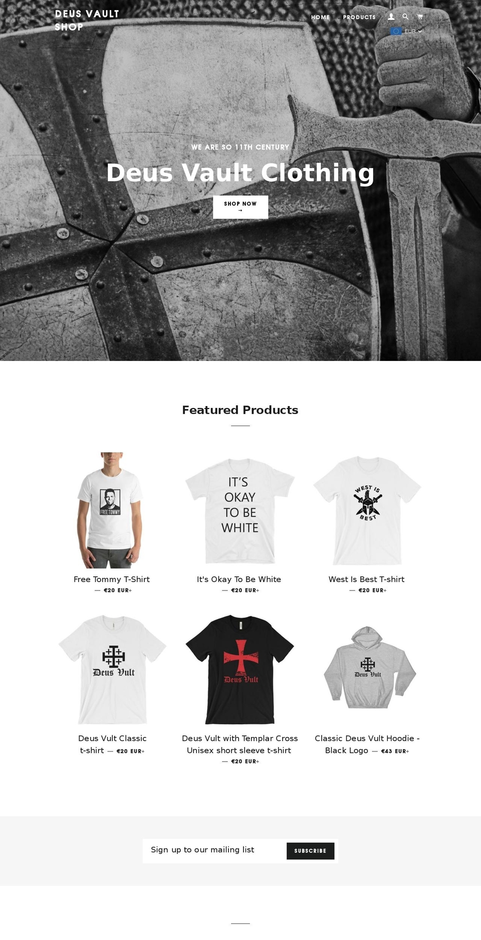 deusvault.shop shopify website screenshot