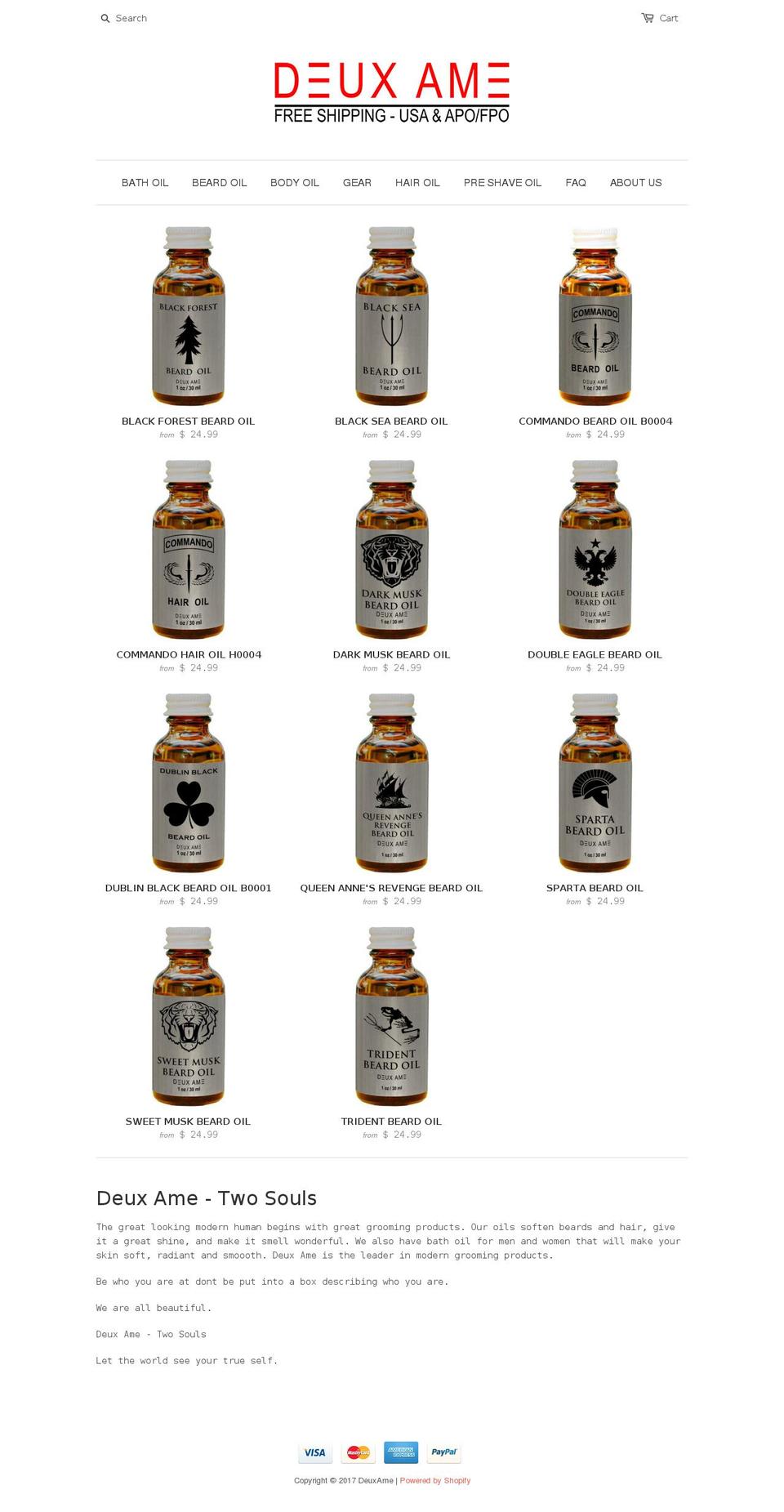 deuxame.com shopify website screenshot
