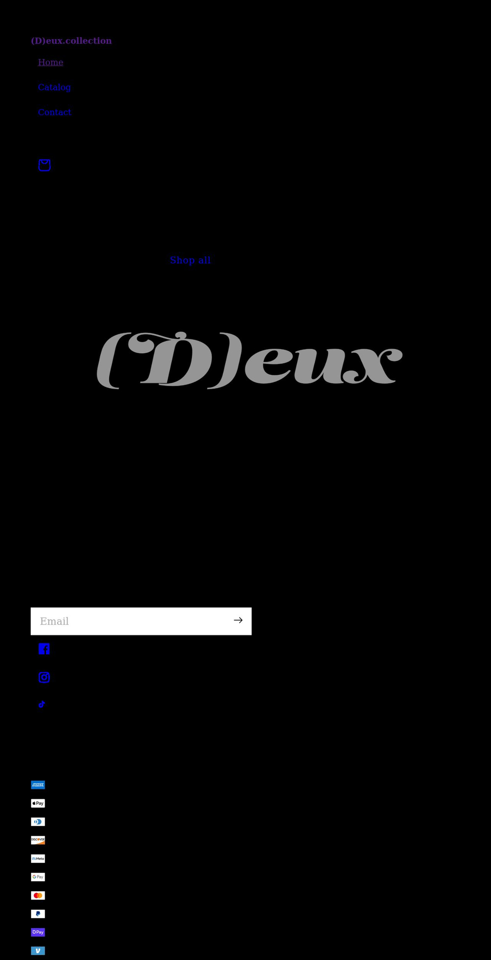deuxclothing.com shopify website screenshot