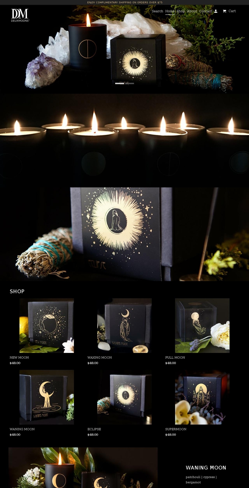 deuxmoons.com — Shopify storefront screenshot