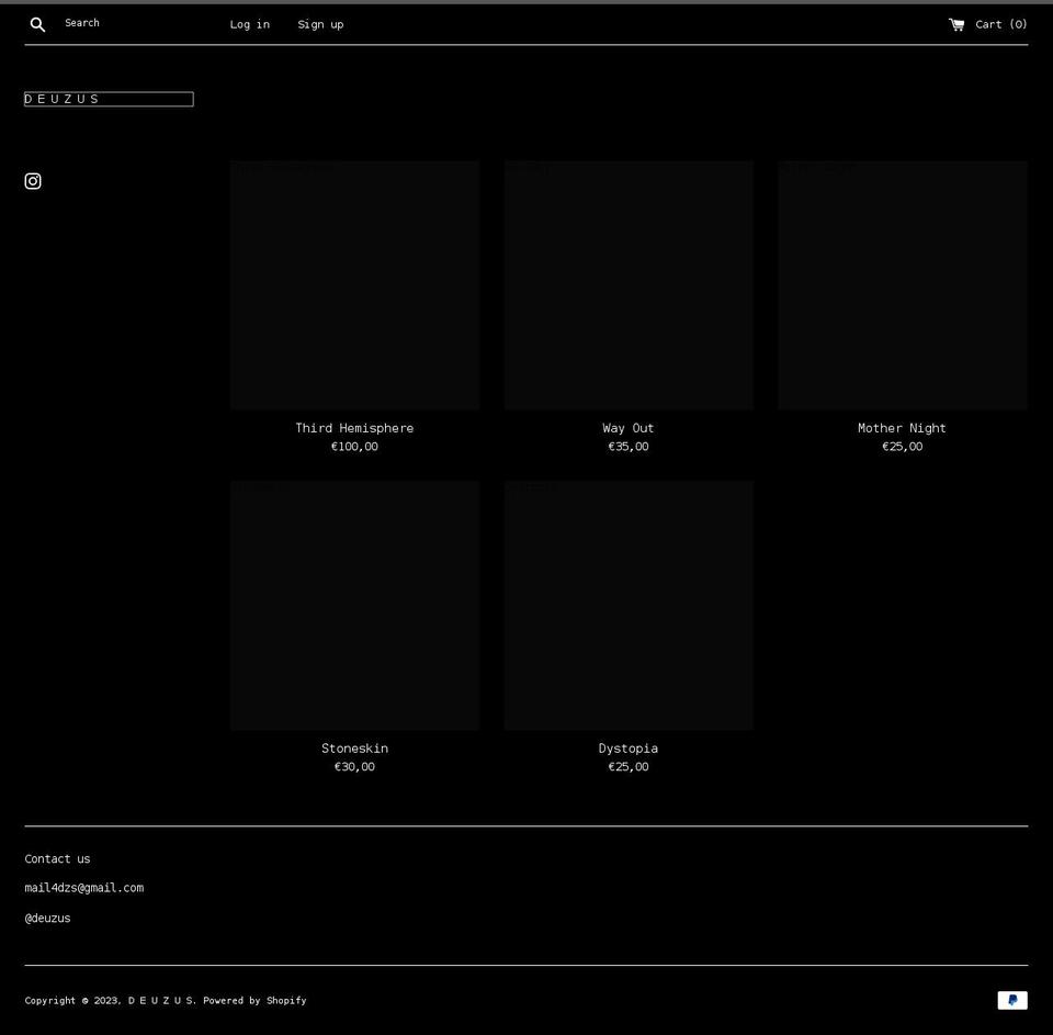 deuzus.com shopify website screenshot