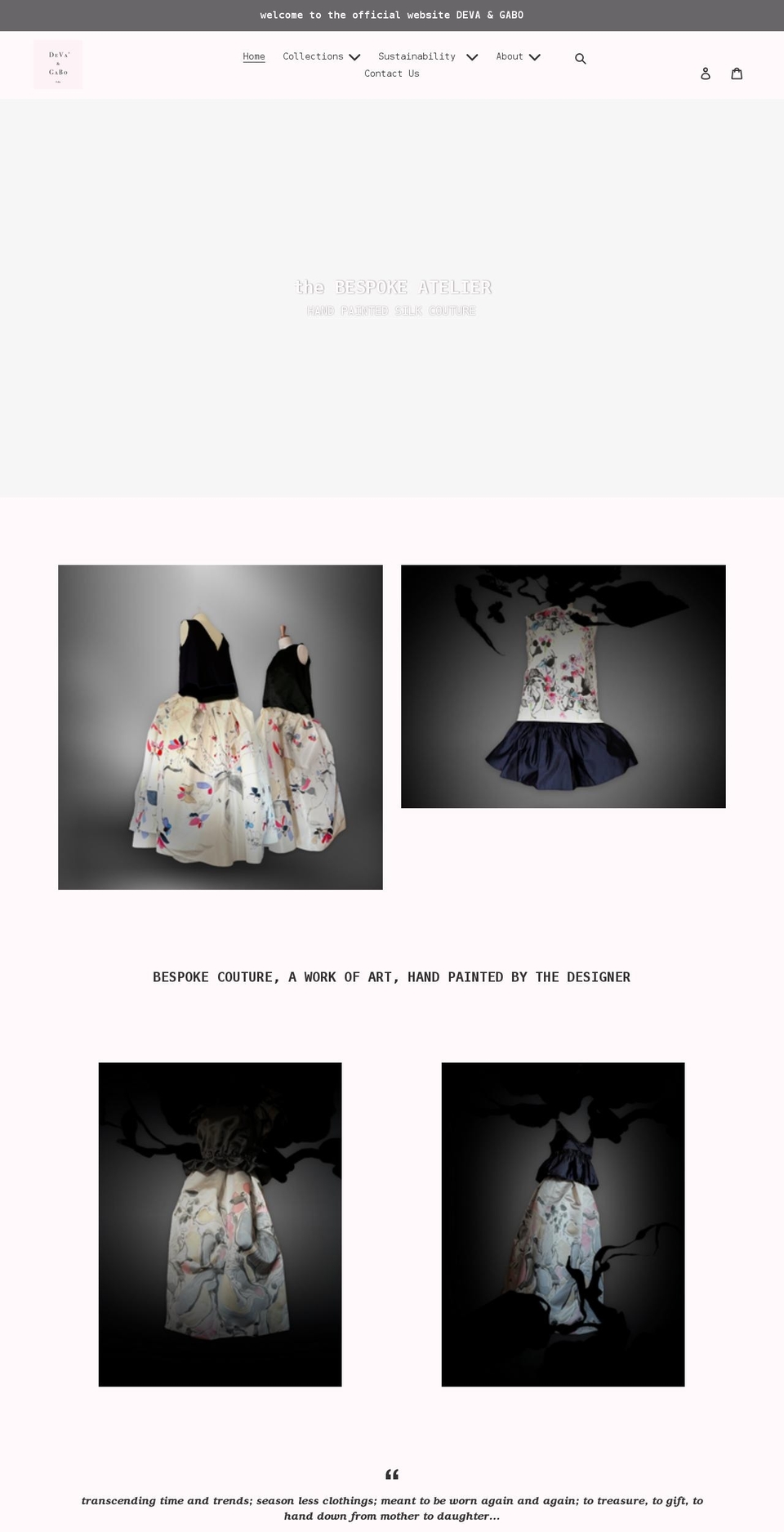 devaandgabo.com shopify website screenshot