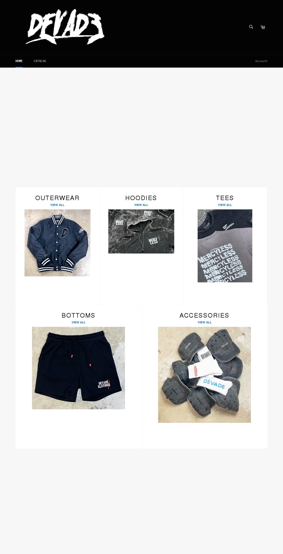 devadeclothing.com shopify website screenshot