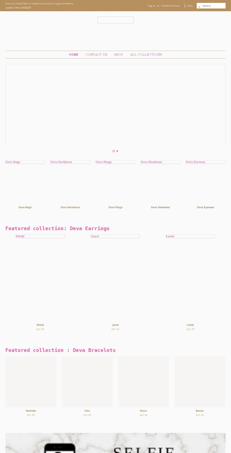 devadollaccessories.com shopify website screenshot